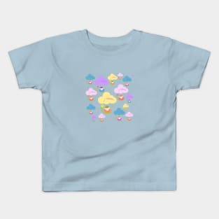 Cute baby sheep flying on clouds pattern Kids T-Shirt